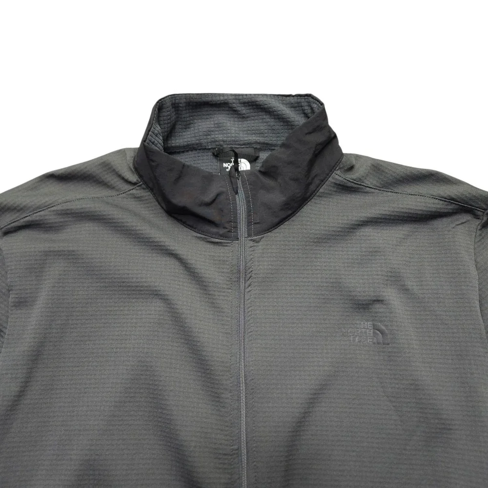 The North Face Men's Wayroute Full Zip Jacket Textured Waffle Knit Gray XL